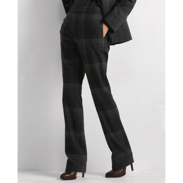 Charcoal Multi Lauray Plaid Cashmere-Wool Trouser Ralph Lauren Collection 5