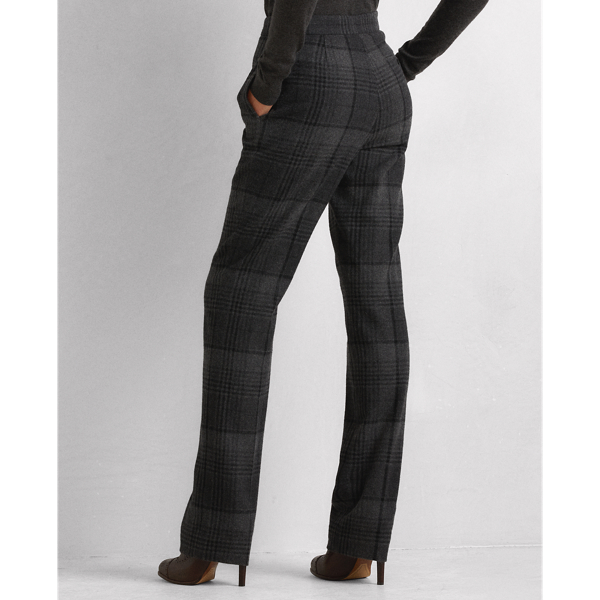 Charcoal Multi Lauray Plaid Cashmere-Wool Trouser Ralph Lauren Collection 6