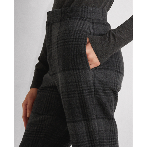 Charcoal Multi Lauray Plaid Cashmere-Wool Trouser Ralph Lauren Collection 7