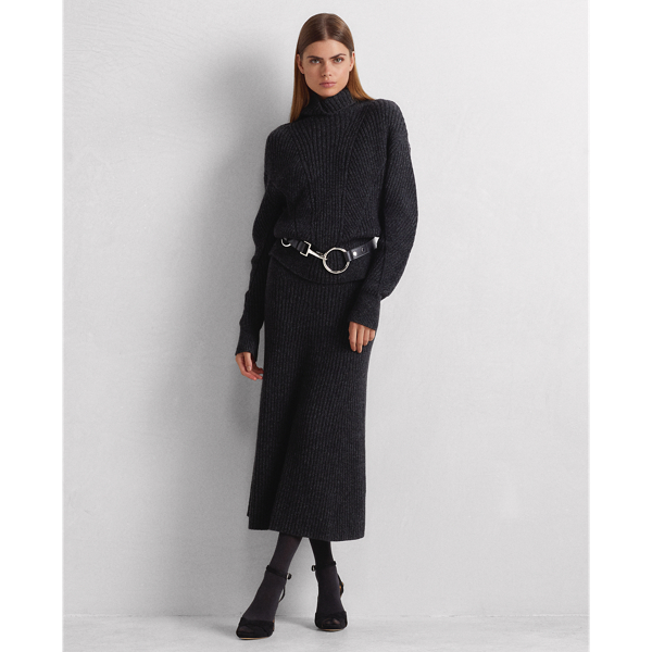 Charcoal Marl Ribbed Cashmere-Wool Jumper Ralph Lauren Collection 4