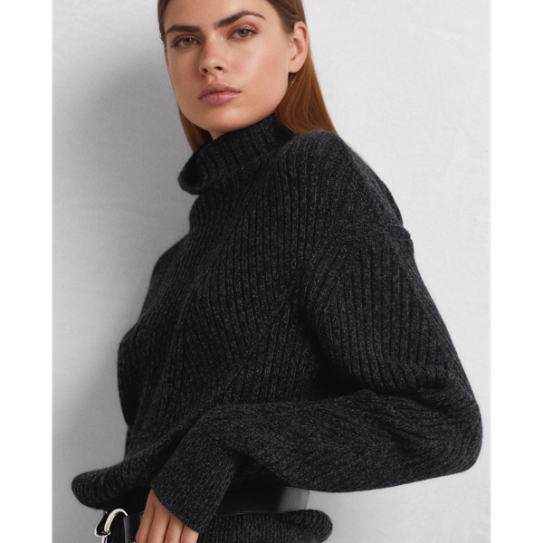 Charcoal Marl Ribbed Cashmere-Wool Jumper Ralph Lauren Collection 5