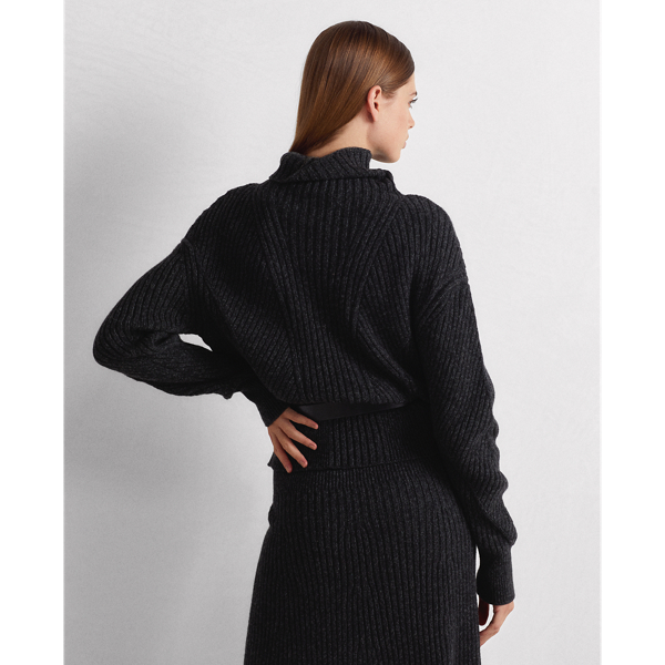 Charcoal Marl Ribbed Cashmere-Wool Jumper Ralph Lauren Collection 6