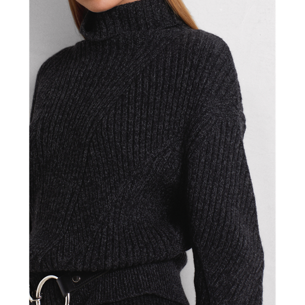 Charcoal Marl Ribbed Cashmere-Wool Jumper Ralph Lauren Collection 7