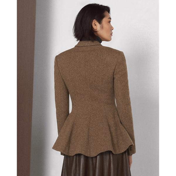 Medium Brown Multi Arding Wool-Cashmere Tweed Jacket Ralph Lauren Collection 5