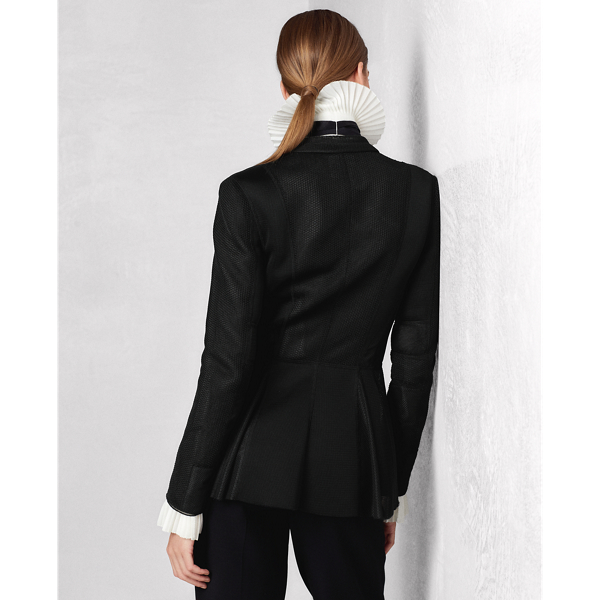 Black Cambria Mesh Neoprene Jacket Ralph Lauren Collection 5