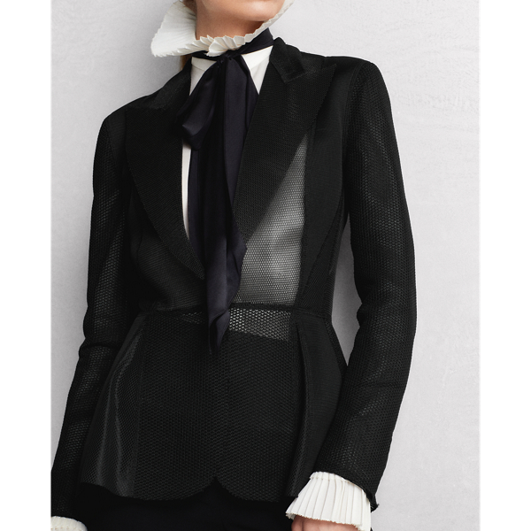 Black Cambria Mesh Neoprene Jacket Ralph Lauren Collection 6