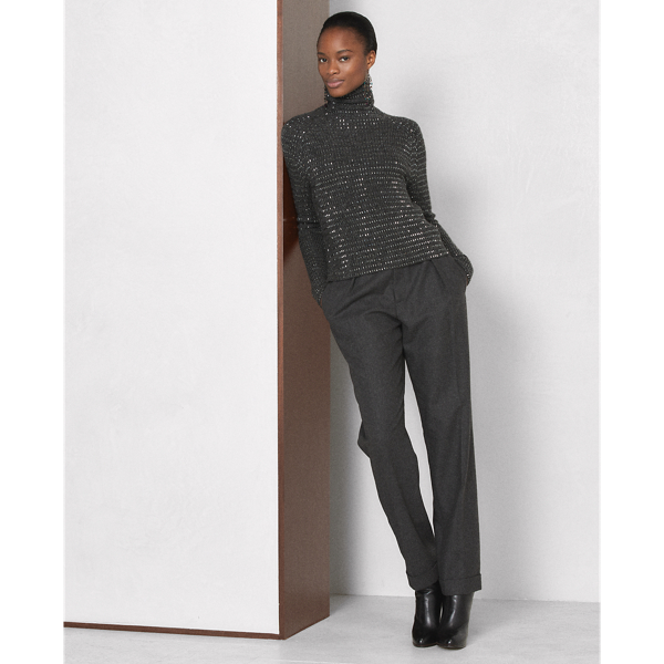 Charcoal Mouline Embellished Cashmere Jumper Ralph Lauren Collection 4