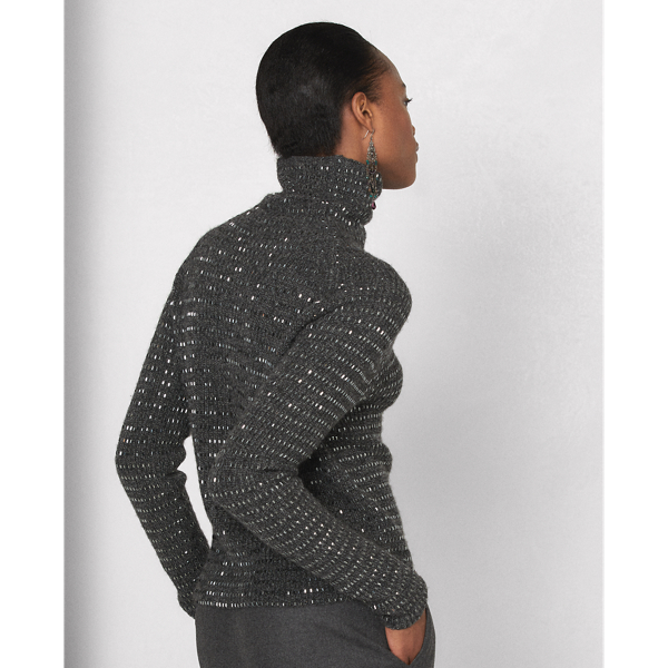 Charcoal Mouline Embellished Cashmere Jumper Ralph Lauren Collection 5