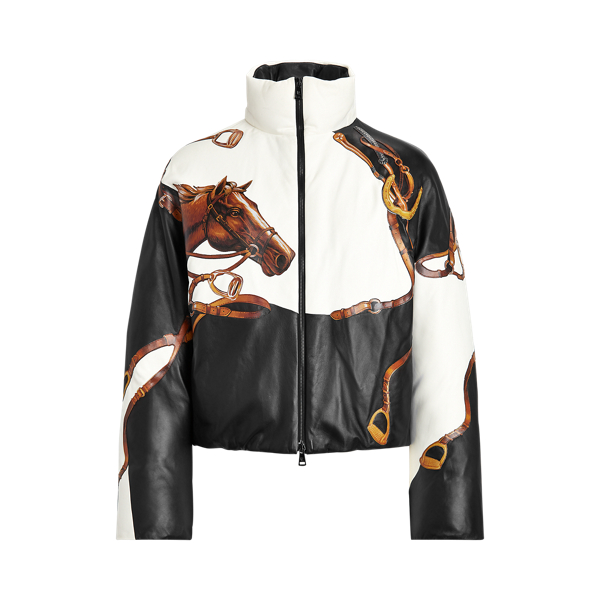 Jenna Bridle-Print Lambskin Down Coat Ralph Lauren Collection 1