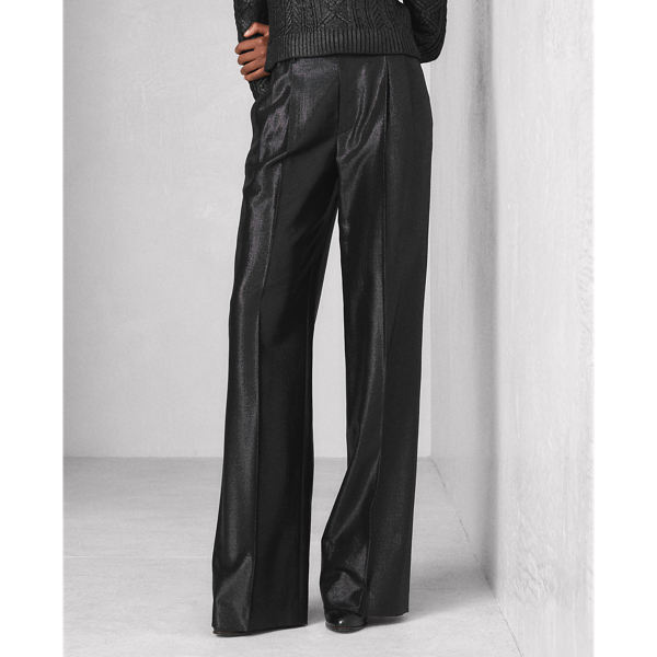 Black Breanna Wool-Silk Jacquard Trouser Ralph Lauren Collection 4