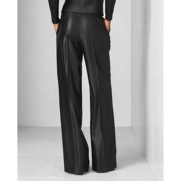 Black Breanna Wool-Silk Jacquard Trouser Ralph Lauren Collection 6