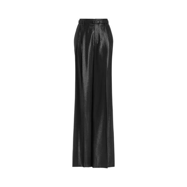 Black Breanna Wool-Silk Jacquard Trouser Ralph Lauren Collection 2
