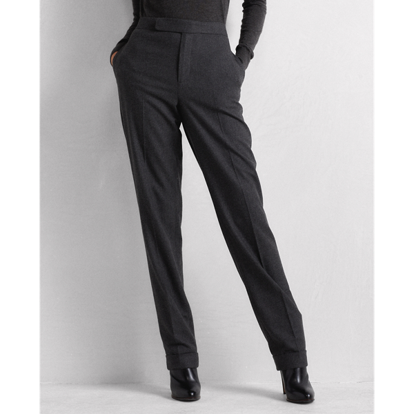 Medium Grey Heather Aubree Virgin Wool Flannel Trouser Ralph Lauren Collection 4