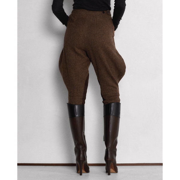 Dark Brown Multi Calan Wool-Cashmere Herringbone Trouser Ralph Lauren Collection 6
