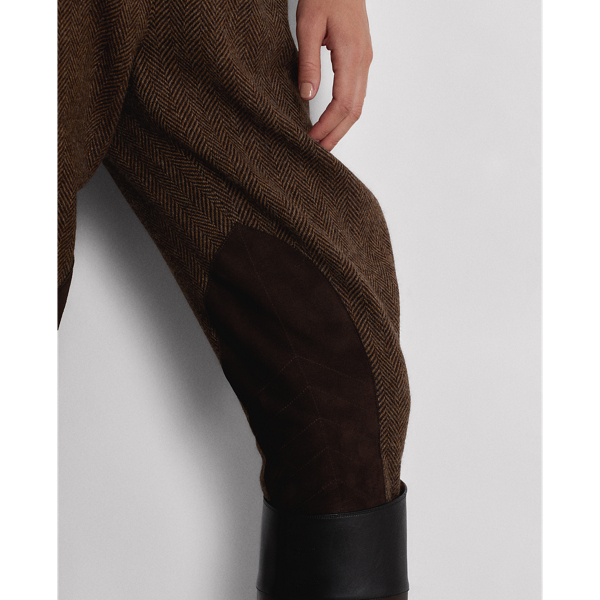 Dark Brown Multi Calan Wool-Cashmere Herringbone Trouser Ralph Lauren Collection 8