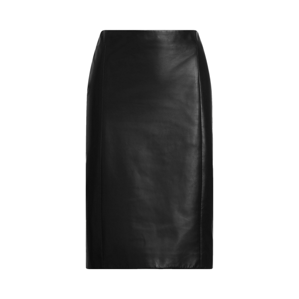 Black Cindy Lambskin Skirt Ralph Lauren Collection 2