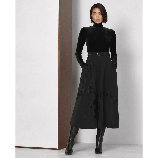 Black Kirsti Velvet Bodysuit Ralph Lauren Collection 4