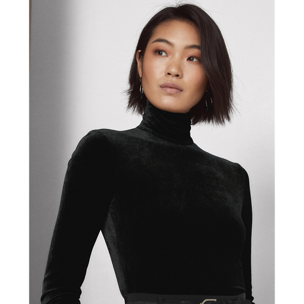 Black Kirsti Velvet Bodysuit Ralph Lauren Collection 6