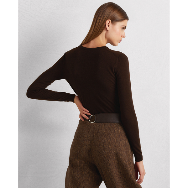 Chocolate Cashmere Crewneck Jumper Ralph Lauren Collection 5