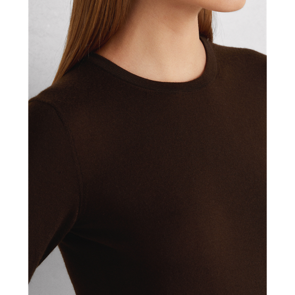 Chocolate Cashmere Crewneck Jumper Ralph Lauren Collection 6
