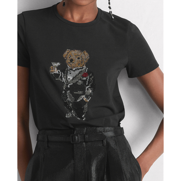 Black Martini Polo Bear Cotton Tee Ralph Lauren Collection 6