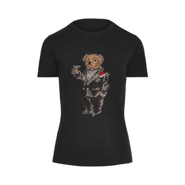 Black Martini Polo Bear Cotton Tee Ralph Lauren Collection 2