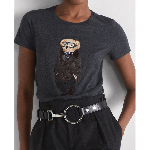 Medium Grey Heather Driver Polo Bear Pima Tee Ralph Lauren Collection 6