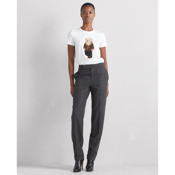 Maglietta Aviator Polo Bear in cotone Ralph Lauren Collection in Bianco 4