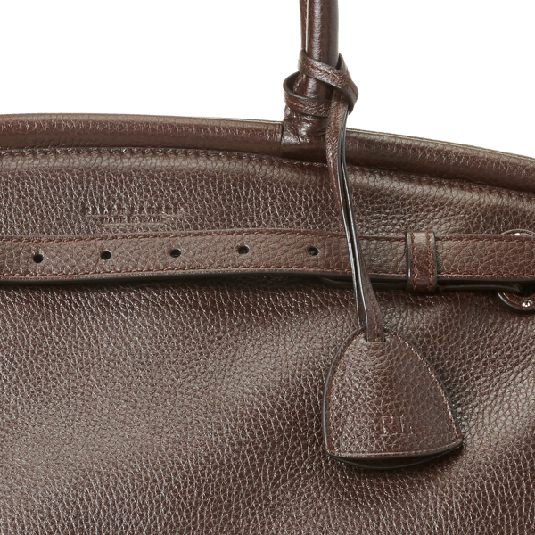 Dark Brown RL50 Deerskin Large Bag Ralph Lauren Collection 5