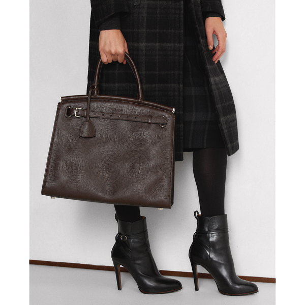 Dark Brown RL50 Deerskin Large Bag Ralph Lauren Collection 6