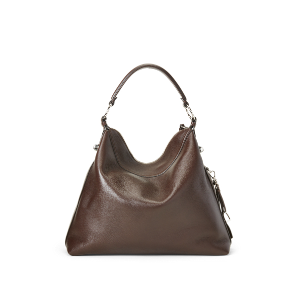 Dark Brown Large Bridle Bag in Deerskin Ralph Lauren Collection 3