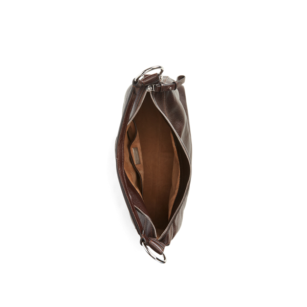 Dark Brown Large Bridle Bag in Deerskin Ralph Lauren Collection 4