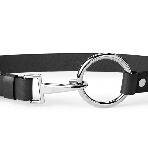 Black Double-O-Ring Leather Belt Ralph Lauren Collection 2