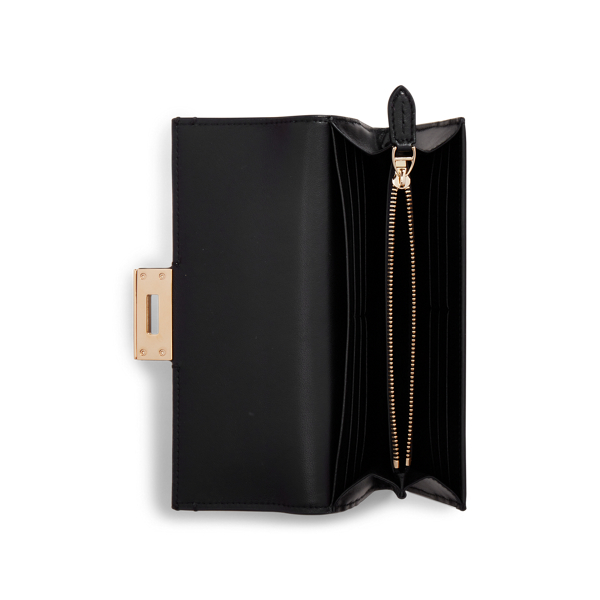 Black Calfskin Hinge-Lock Wallet Ralph Lauren Collection 3