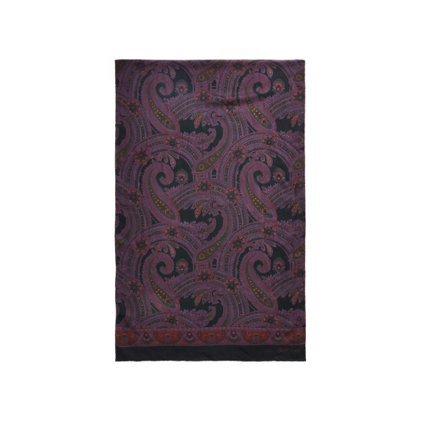 Purple Multi Paisley-Print Cashmere Scarf Ralph Lauren Collection 2