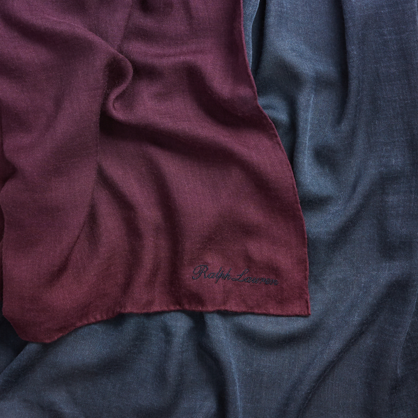 Navy/Purple Ombre Cashmere-Silk Scarf Ralph Lauren Collection 3