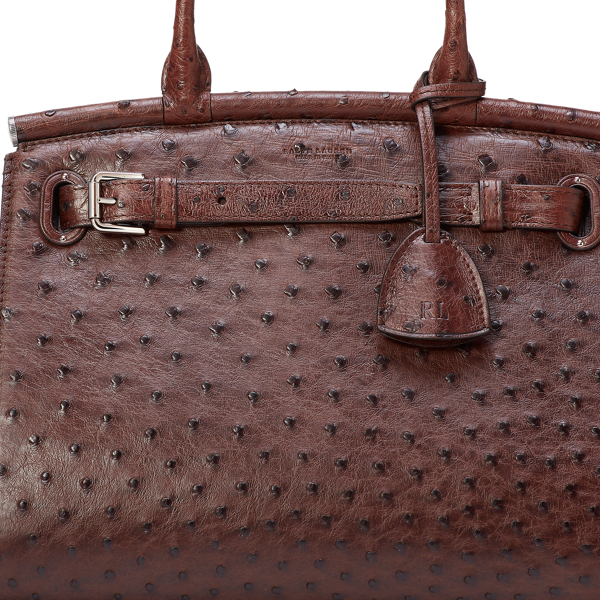 Tobacco Ostrich Medium RL50 Handbag Ralph Lauren Collection 5