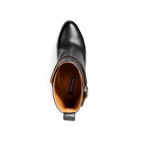 Black Sarafina Buckled Calfskin Boot Ralph Lauren Collection 4