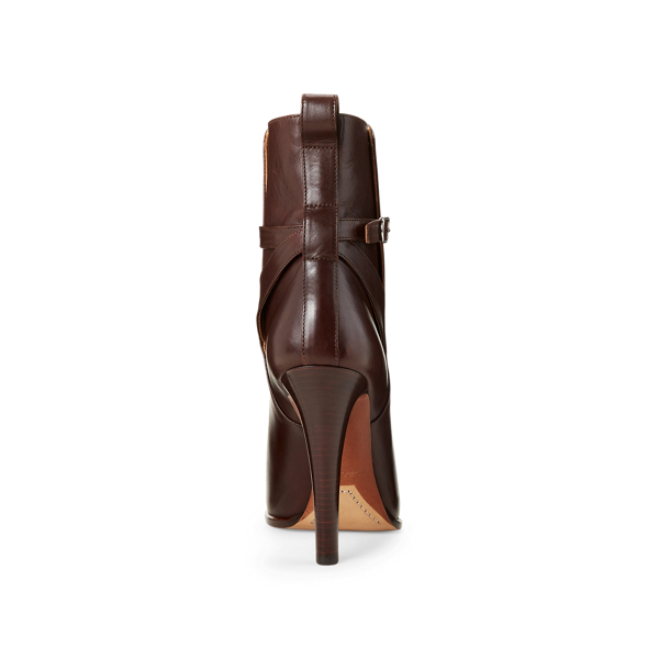 Luggage Brown Sarafina Buckled Calfskin Boot Ralph Lauren Collection 3