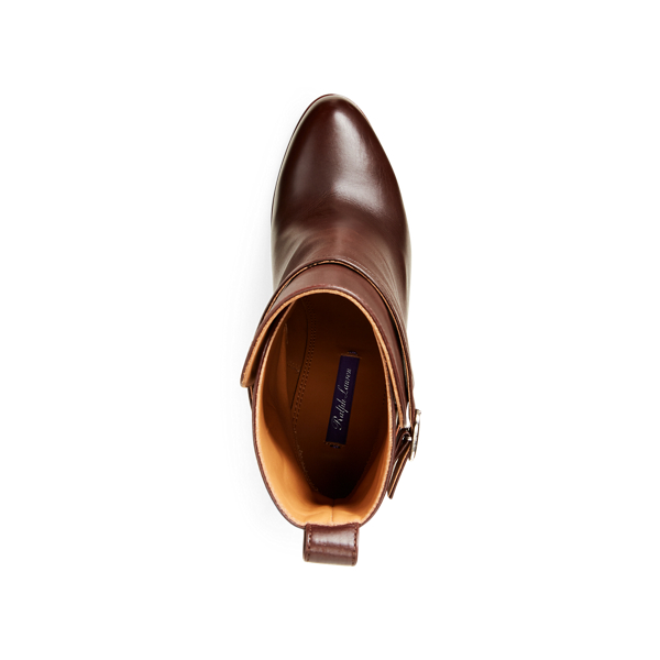 Luggage Brown Sarafina Buckled Calfskin Boot Ralph Lauren Collection 4