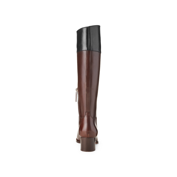Luggage Brown/Black Alyshia Calfskin Boot Ralph Lauren Collection 3