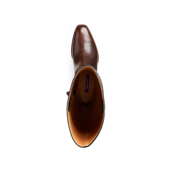 Luggage Brown/Black Alyshia Calfskin Boot Ralph Lauren Collection 4