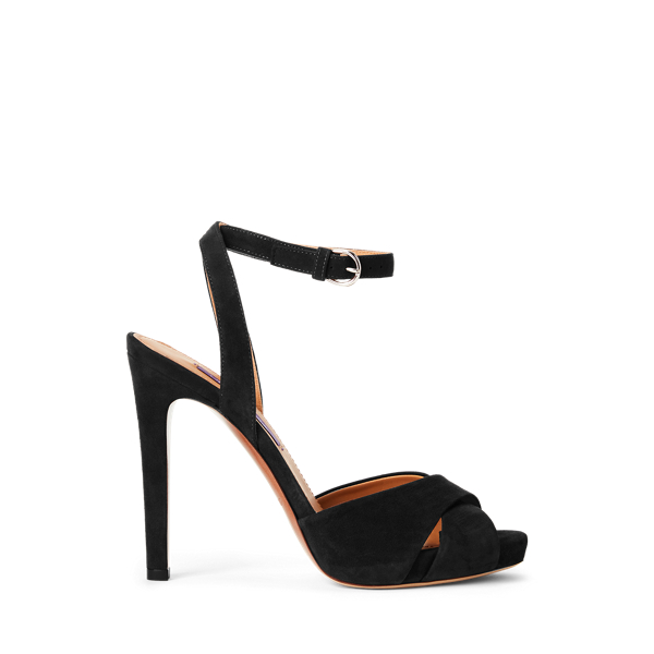Sandales Vera en ch&egrave;vre velours Ralph Lauren Collection en 1