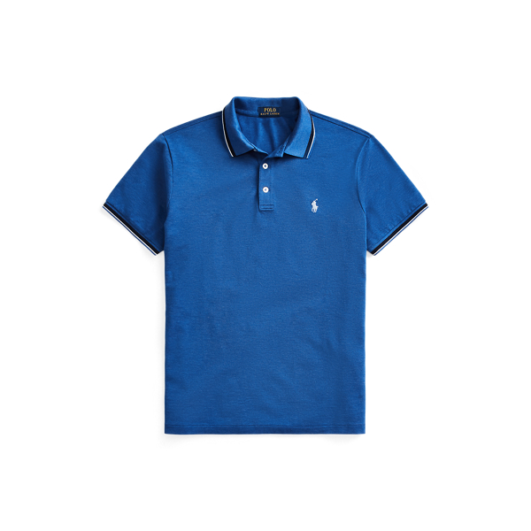 Slim Fit Stretch Mesh Polo Polo Ralph Lauren em Dockside Blue Heather 2
