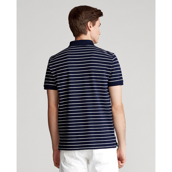 Slim Fit Stretch Mesh Polo Polo Ralph Lauren in Refined Navy/White 4
