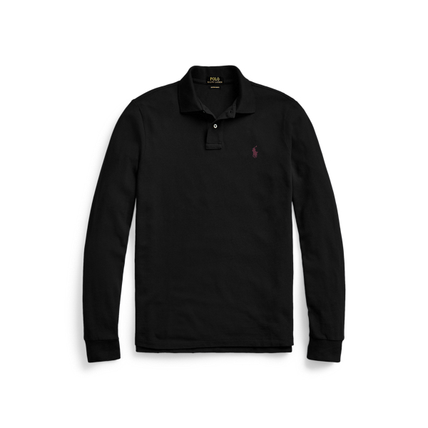 Custom-Slim-Fit Piqu&eacute;-Poloshirt Polo Ralph Lauren in Schwarz 2