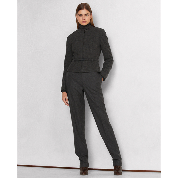Medium Grey Heather Yazmine Herringbone Wool-Cashmere Jacket Ralph Lauren Collection 4