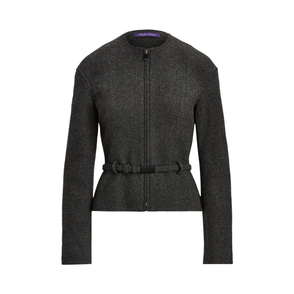 Yazmine Herringbone Wool-Cashmere Jacket