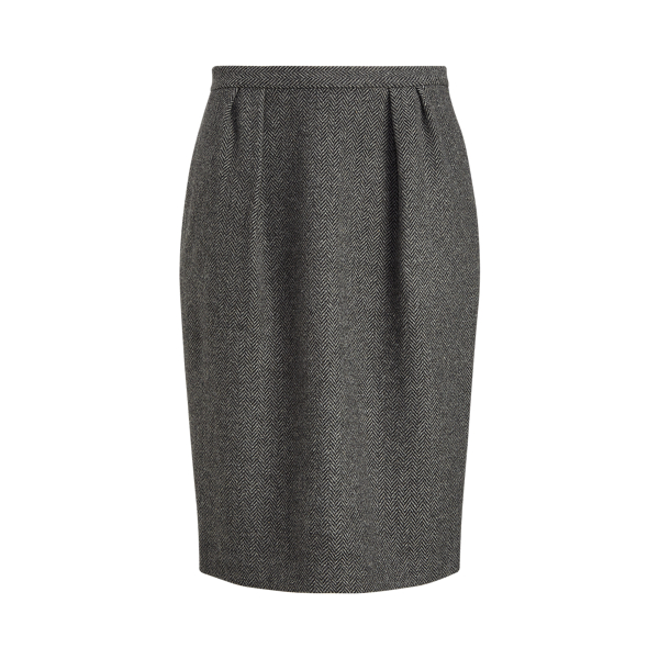 Arielle Wool-Cashmere Herringbone Skirt Ralph Lauren Collection 1