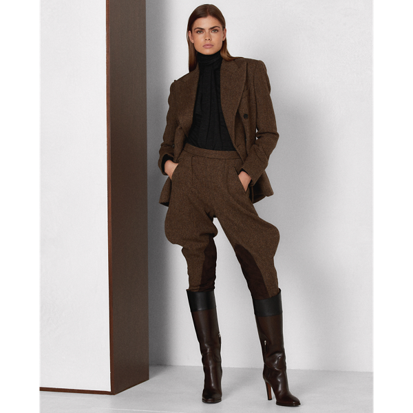 Dark Brown Multi Cromwell Herringbone Wool-Blend Jacket Ralph Lauren Collection 4
